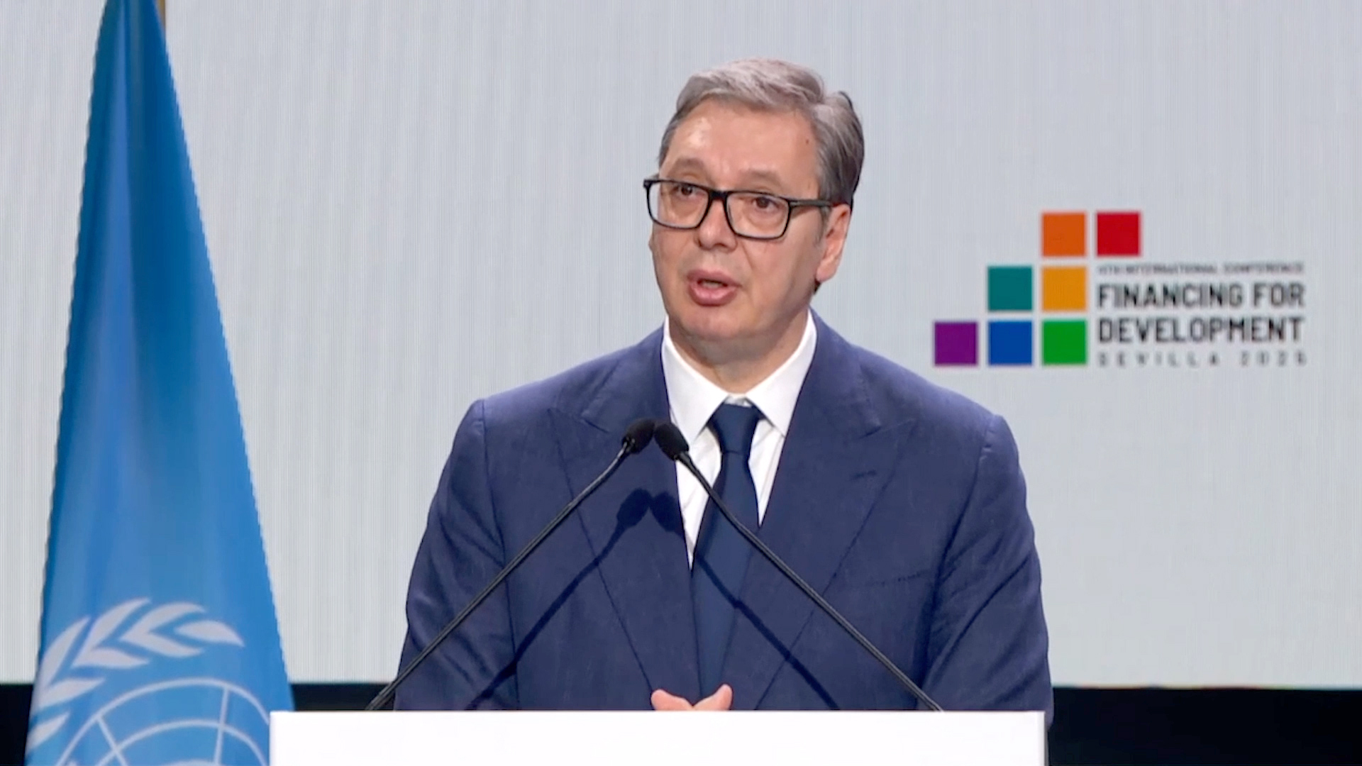 Spanija, Sevilja, Aleksandar Vucic predsednik Srbije, razni problemi i krize znacajno su usporili i omeli ostvarenje nasih ciljeva i ambicija (ENG) Spanija, Sevilja, Aleksandar Vucic predsednik Srbije, razni problemi i krize znacajno su usporili i omeli ostvarenje nasih ciljeva i ambicija (ENG)